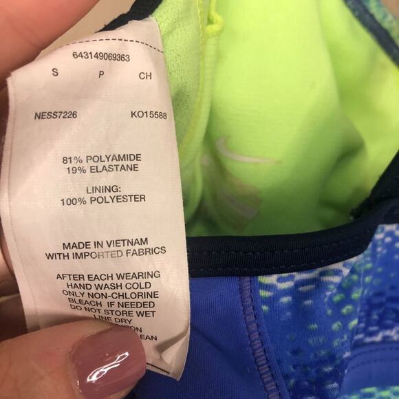Nike Athletic lined tank top Blue and green Small - Picture 4 of 5